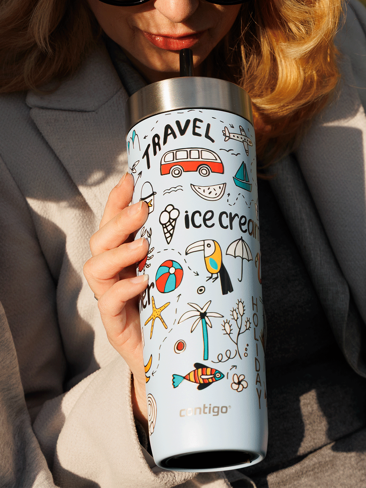 Kubek termiczny ze słomką Luxe Tumbler 720ml  z logo firmy