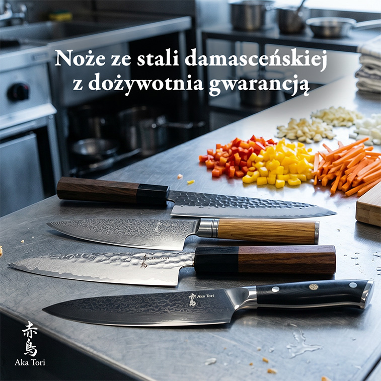 Japońskie noże ze stali damasceńskiej