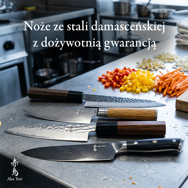 Japońskie noże ze stali damasceńskiej