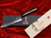 Nóż Santoku z grawerem Aka Tori ze stali damasceńskiej 7" - Tokyo Black