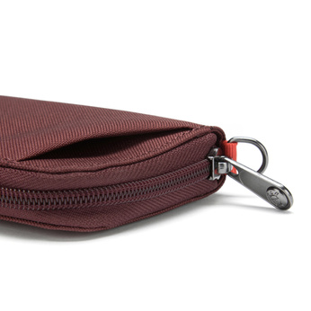 Portfel mały RFID Pacsafe - bordowy