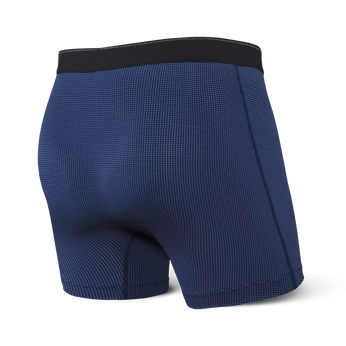 Bokserki męskie trekkingowe / sportowe z rozporkiem SAXX QUEST 2.0 Boxer Brief Fly – granatowe z jasnym szwem