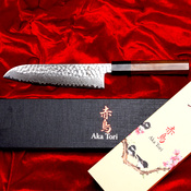 Nóż Santoku ze stali damasceńskiej 7" - Aka Tori Tokyo Hammer