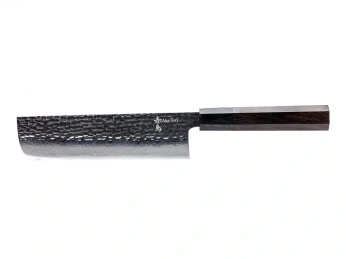 Nóż Nakiri do warzyw z grawerem Aka Tori ze stali damasceńskiej 7" - Tokyo Black