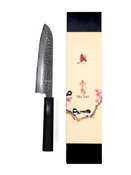 Nóż Santoku ze stali damasceńskiej 7" - Aka Tori Tokyo Black