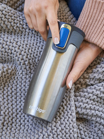 Zestaw kubków termicznych Contigo West Loop 2.0 470ml - stalowy + Dr.Bacty Notus 360 ml - biały