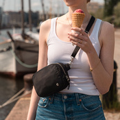 Mała Torebka damska 2w1 antykradzieżowa Pacsafe W - czarna