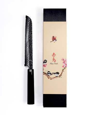 Nóż do chleba ze stali damasceńskiej 8" - Aka Tori Tokyo Black