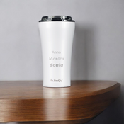Kubek termiczny na kawę Dr.Bacty Apollo 2.0 - 360 ml - Glossy White - Z twoim grawerem