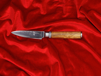 Nóż do obierania Aka Tori ze stali damasceńskiej 3,5" - Kyoto Olive