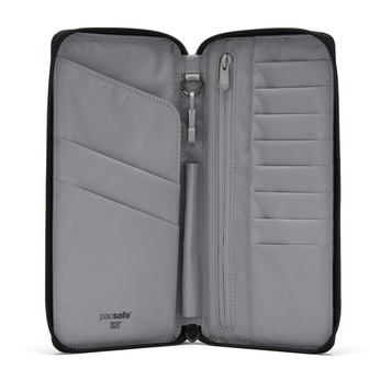 Portfel damski duży RFID Pacsafe czarny