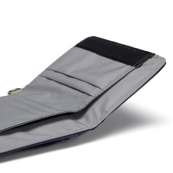 Portfel antykradzieżowy składany RFID Pacsafe - granatowy