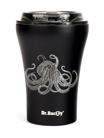 Kubek termiczny z powłoką ceramiczną Dr.Bacty Apollo  227 ml - Octopus - czarny