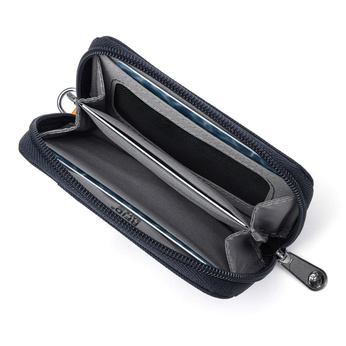 Portfel antykradzieżowy mały RFID Pacsafe - granatowy