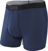 Bokserki męskie trekkingowe / sportowe z rozporkiem SAXX QUEST 2.0 Boxer Brief Fly – granatowe z jasnym szwem