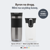 Zestaw Contigo Byron 470 ml Gunmetal + West Loop Mini 300 ml – biały metalik