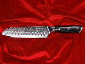 Nóż Santoku ze stali damasceńskiej 7" - Aka Tori Osaka Pro