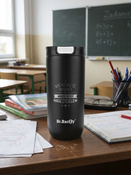 Dr.Bacty Atlas 540ml, czarny mat - termiczny, kubek do kawy dla nauczyciela