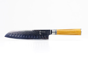 Nóż Santoku ze stali damasceńskiej 7" - Aka Tori Kyoto Olive