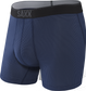 Bokserki męskie trekkingowe / sportowe z rozporkiem SAXX QUEST 2.0 Boxer Brief Fly – granatowe z jasnym szwem