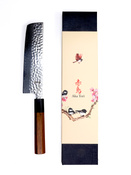 Nóż Nakiri do warzyw ze stali damasceńskiej 7" - Aka Tori Tokyo Hammer