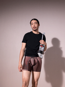 Bokserki do biegania/ bokserki męskie sportowe SAXX KINETIC Light paski - bordowe