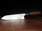 Nóż Santoku ze stali damasceńskiej 7" - Aka Tori Tokyo Hammer