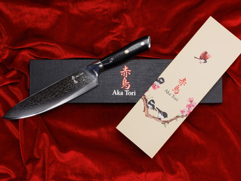 Nóż szefa kuchni Aka Tori ze stali damasceńskiej 8" - Osaka Pro