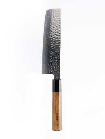 Nóż Nakiri do warzyw z grawerem Aka Tori ze stali damasceńskiej 7" - Tokyo Hammer