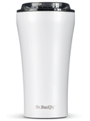 Kubek termiczny na kawę Dr.Bacty Apollo 2.0 360 ml "Jeżówka purpurowa" - Biały