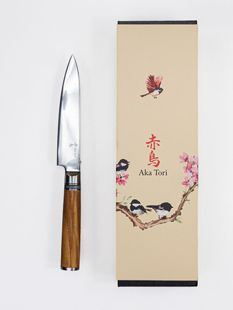 Nóż uniwersalny ze stali damasceńskiej 5" - Aka Tori Kyoto Olive