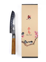 Nóż Santoku ze stali damasceńskiej 5" - Aka Tori Kyoto Olive