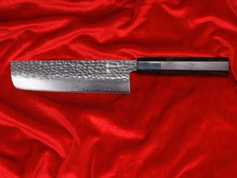 Nóż Nakiri do warzyw ze stali damasceńskiej 7" - Aka Tori Tokyo Black