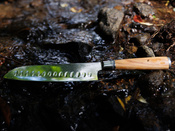 Nóż Santoku ze stali damasceńskiej 7" - Aka Tori Kyoto Olive