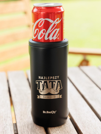 Cooler na puszkę Dr.Bacty Notus 360 ml - Najlepszy tata - czarny