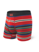 Bokserki męskie szybkoschnące SAXX VIBE  Boxer Brief nierówne pasy - czerwone