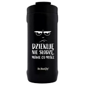 Kubek termiczny do kawy Dr.Bacty Notus 360 ml - Dziękuje, nie słodzę - czarny