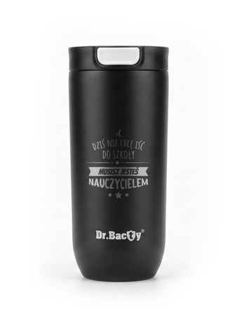 Dr.Bacty Atlas 540ml, czarny mat - termiczny, kubek do kawy dla nauczyciela