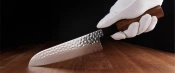 Nóż Santoku z grawerem Aka Tori ze stali damasceńskiej 7" - Tokyo Hammer