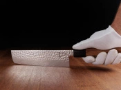 Nóż Nakiri do warzyw z grawerem Aka Tori ze stali damasceńskiej 7" - Tokyo Hammer