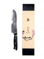 Nóż Santoku ze stali damasceńskiej 7" - Aka Tori Osaka Pro