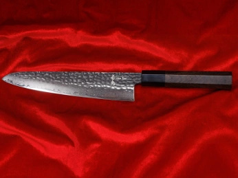 Nóż szefa kuchni z grawerem Aka Tori ze stali damasceńskiej 8" - Tokyo Black