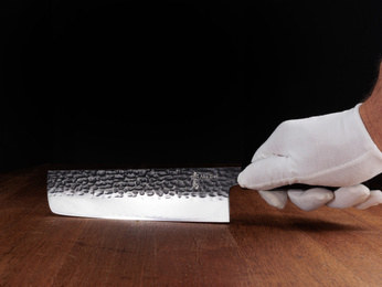Nóż Nakiri do warzyw ze stali damasceńskiej 7" - Aka Tori Tokyo Black