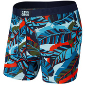 Bokserki męskie szybkoschnące SAXX VIBE Boxer Brief liście - niebieskie