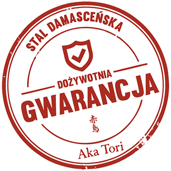 Nóż Santoku z grawerem Aka Tori ze stali damasceńskiej 7" - Tokyo Hammer
