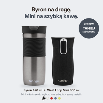 Zestaw Contigo Byron 470 ml Gunmetal + West Loop Mini 300 ml – czarny metalik
