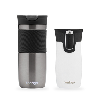 Zestaw Contigo Byron 470 ml Gunmetal + West Loop Mini 300 ml – biały metalik