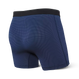 Bokserki męskie trekkingowe / sportowe z rozporkiem SAXX QUEST 2.0 Boxer Brief Fly – granatowe z jasnym szwem