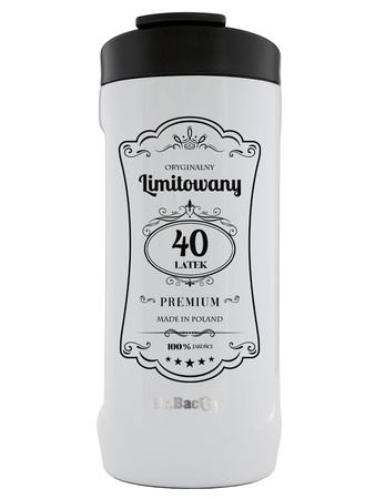 Kubek na napoje Dr.Bacty  Notus 360 ml - Na 40 urodziny - biały