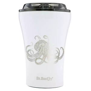 Kubek na kawę na wynos Dr.Bacty Apollo 227 ml - Ośmiornica - biały